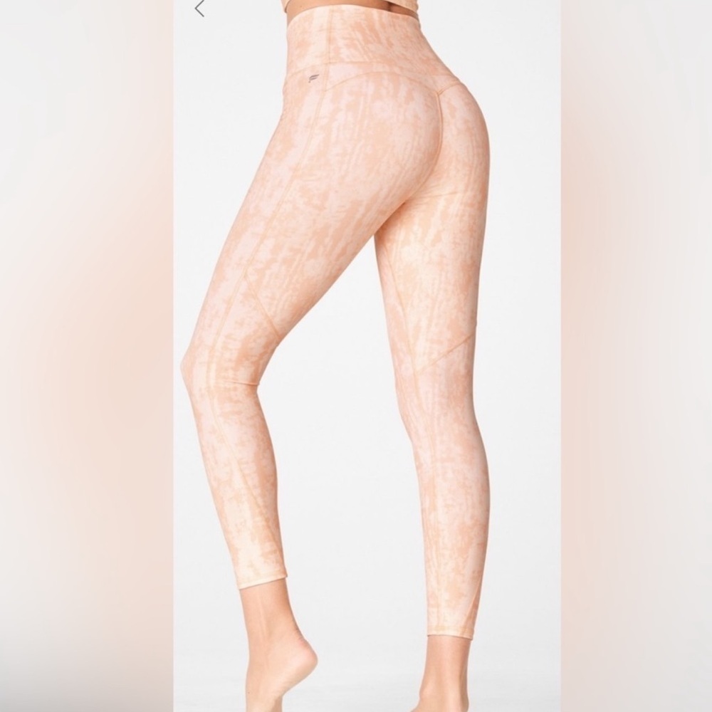 PureLuxe Made by Fabletics Peach Tie-Dye Leggings